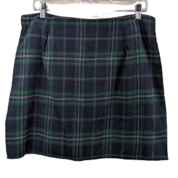 Double Slit Plaid Mini Skirt - Picture 4 of 4